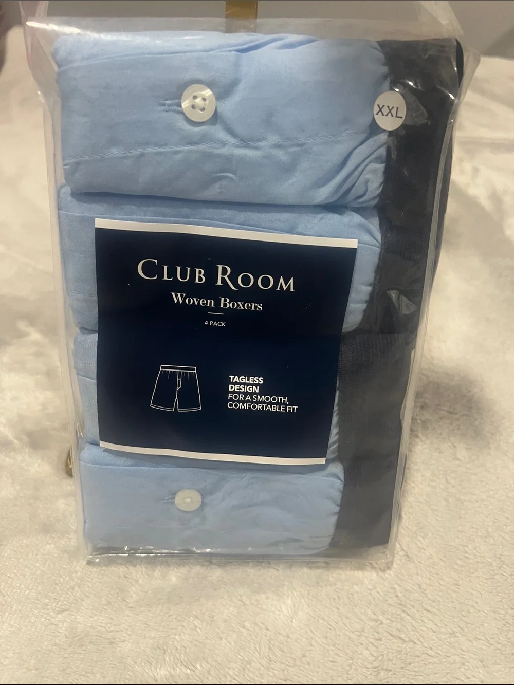 Club Room Men’s Light Blue & Black Boxer Briefs - 3 Pack (XXL)